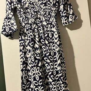 Navy and White Maxi Dress